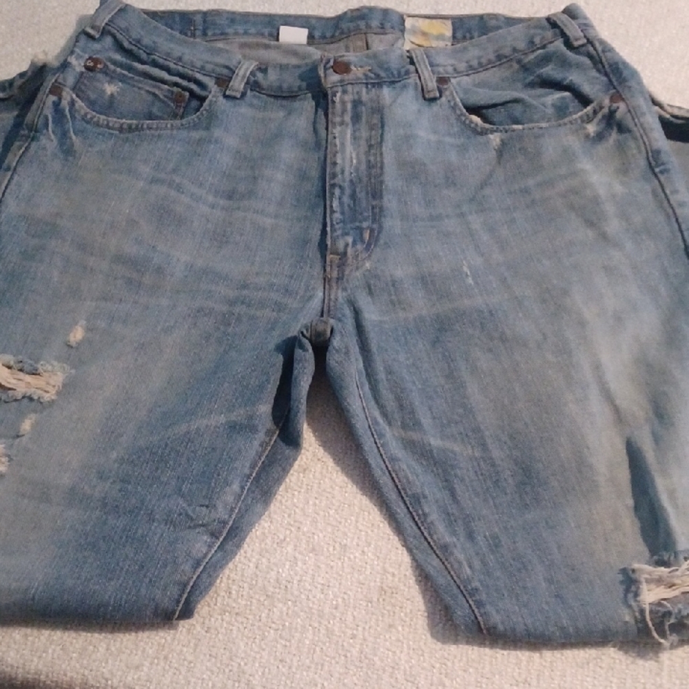 Hollister Mens Distressed Bootcut Jeans Sz 36x32